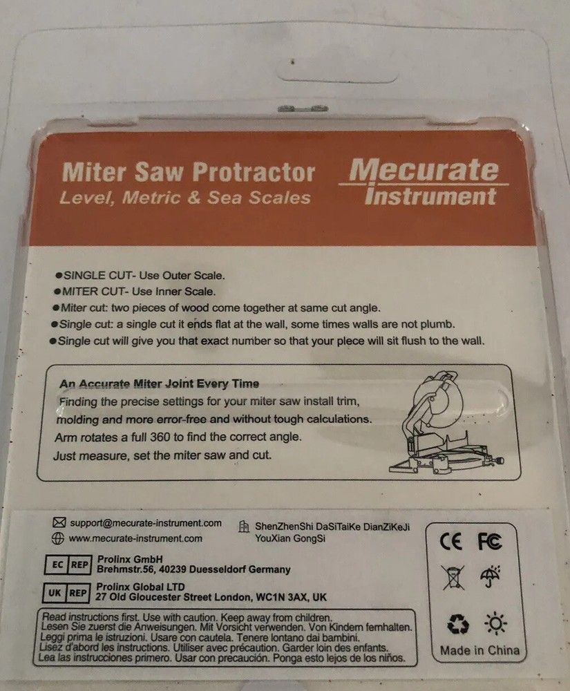 Miter Protractor Angle Gauge Inside/Outside Measuring Miter Cuts Carpentry Crown