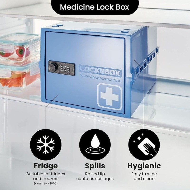 12"x8"x6.6"Premium Medicine Lock Storage Box Medium Medication Lock Box w/Code