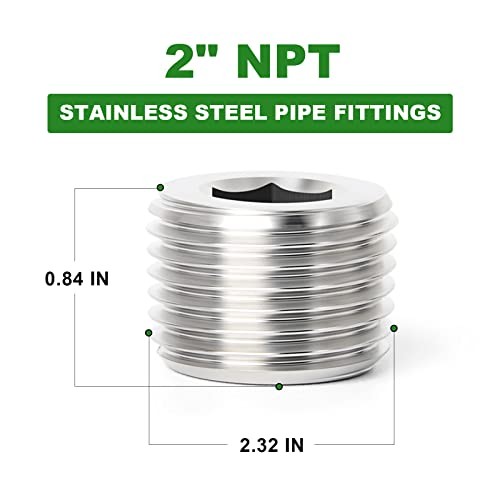 PCS 304 Stainless Steel Internal Hex Thread 2" NPT (Internal Hex Thread) 1