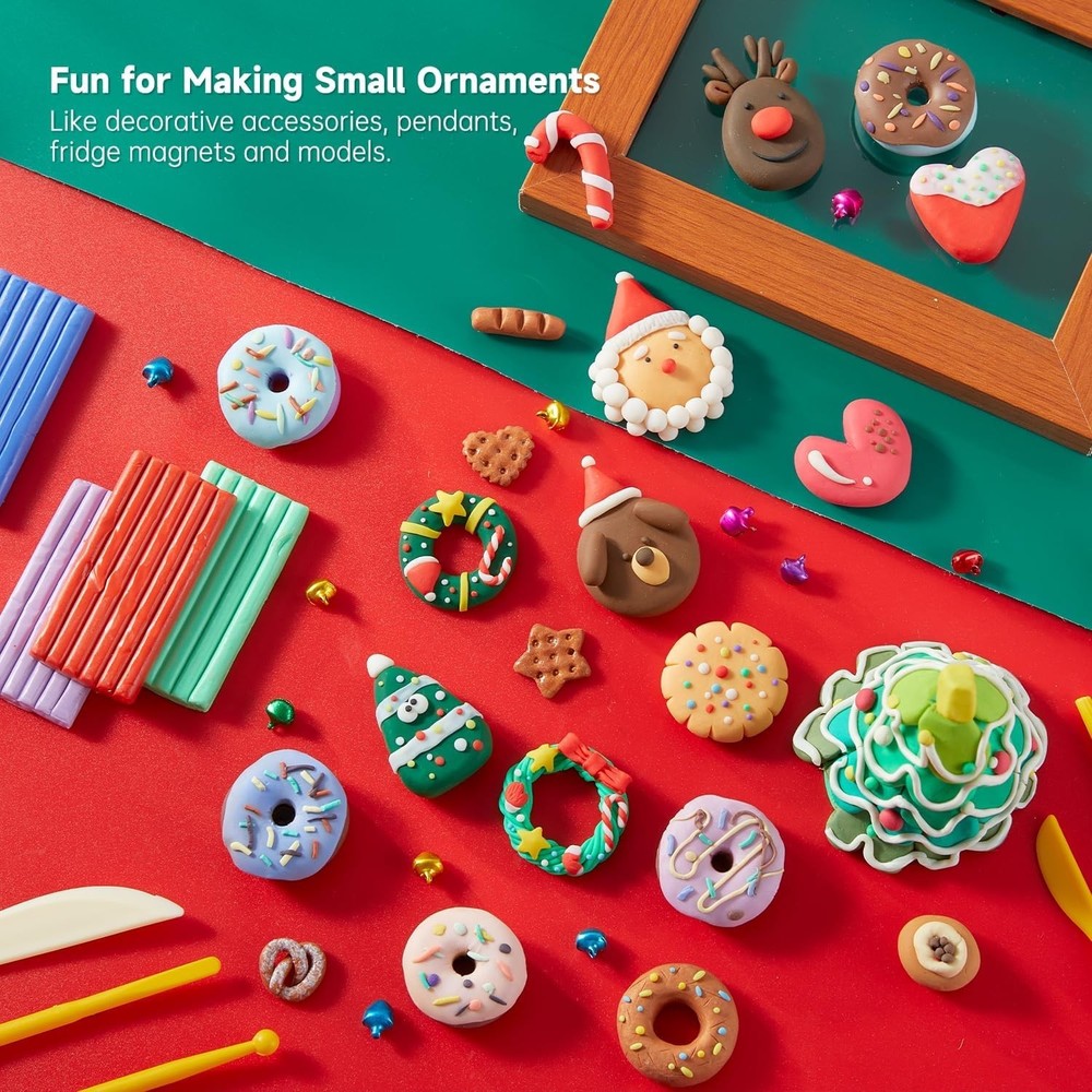 Versatile Polymer Clay Kit: 57 Colors, 19 Tools - Perfect for Creative Minds