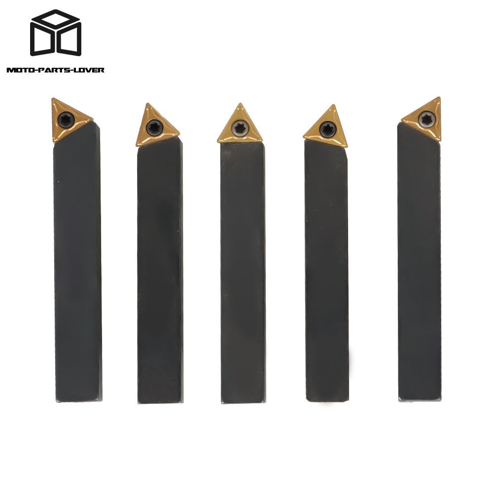 5 pcs 3/8" Carbide Indexable Turning Tool Bit With Carbide Inserts For Lathe