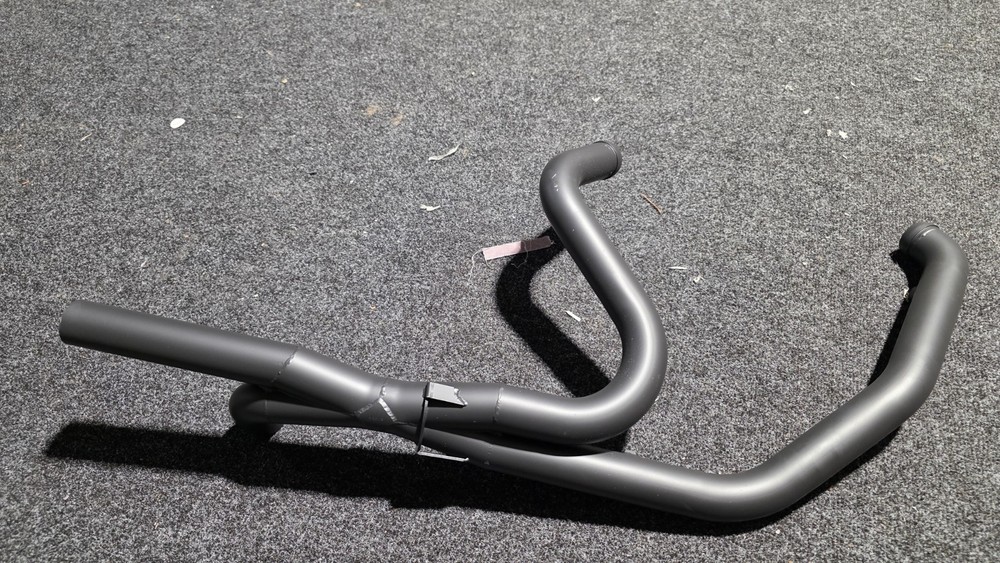 Matte Black Exhaust Header For Harley-Davidson V-Twin Engine