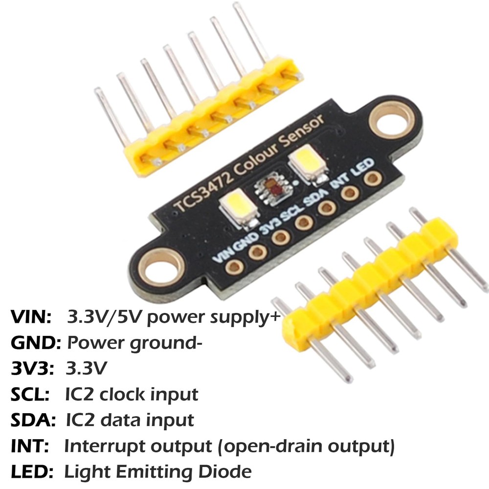 5PCS TCS3472 RGB Color Sensor Color Recognition Module RGB IIC Light Developm...