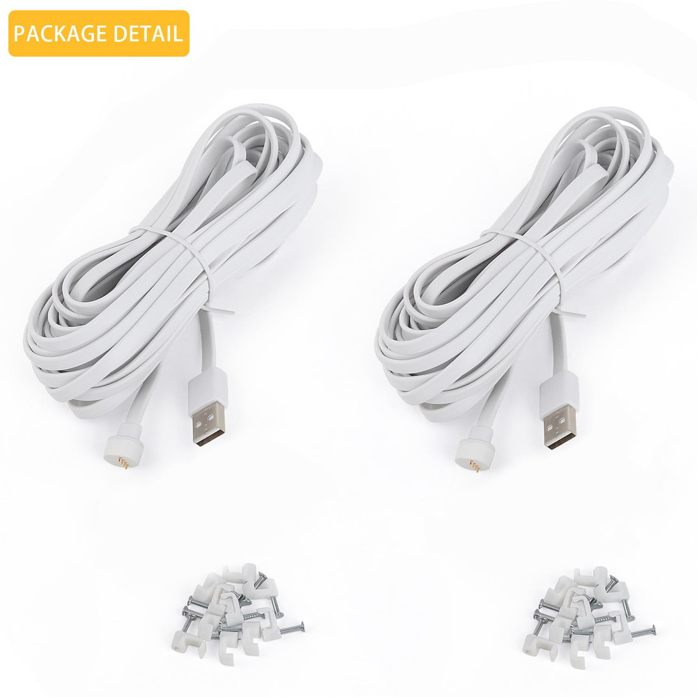 2 Pack 20Ft/6M Power Cord for Google Nest Cam (Battery) Only Replacement...