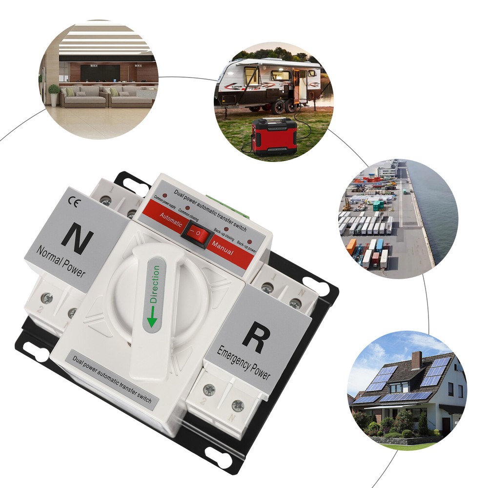 63A 2P 110V Dual Power Automatic Transfer Switch Generator Changeover Switch