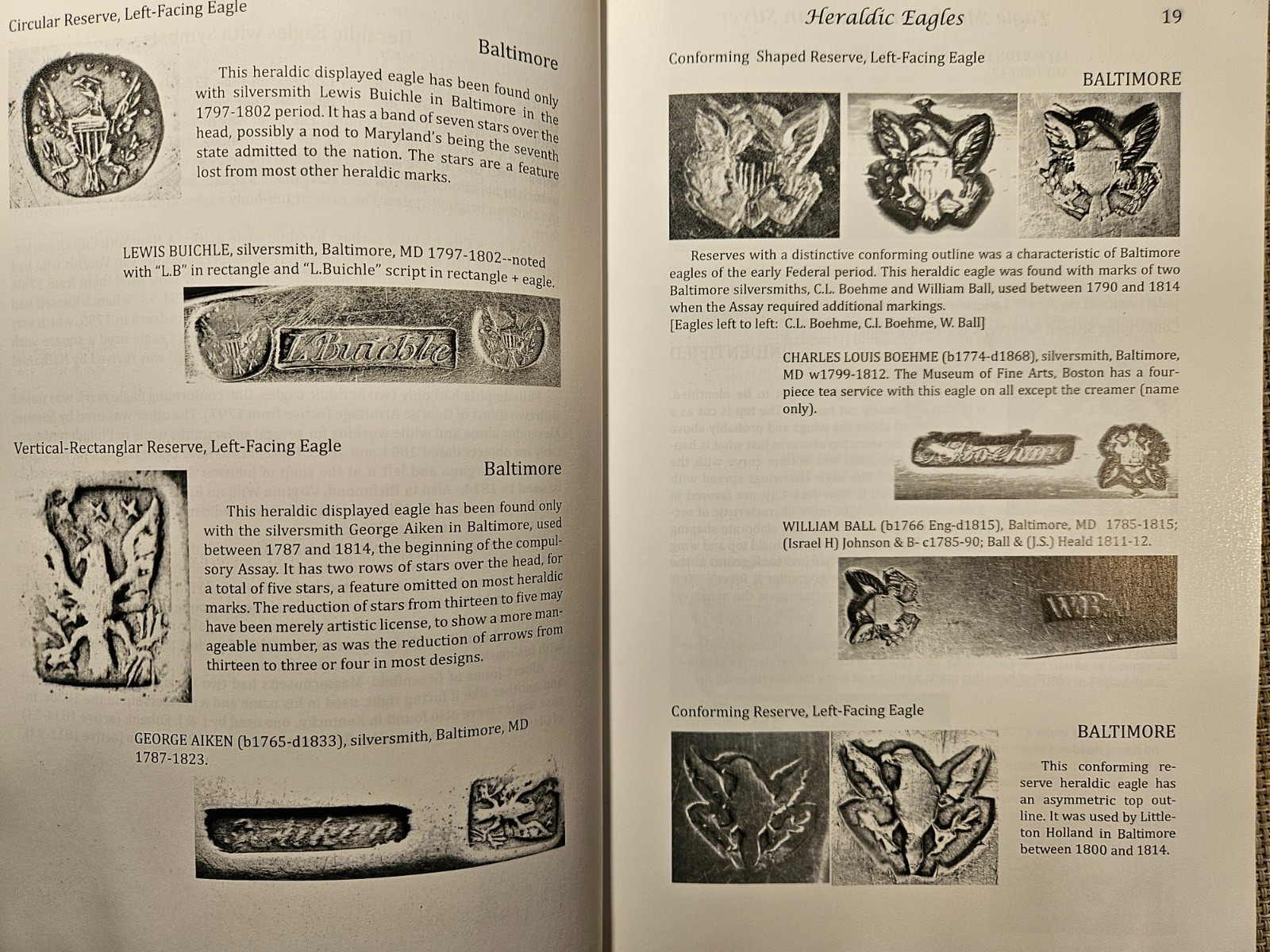 EXCELLENT COIN SILVER BOOK " Eagle Marks on American Silver" 500 enlarged photos