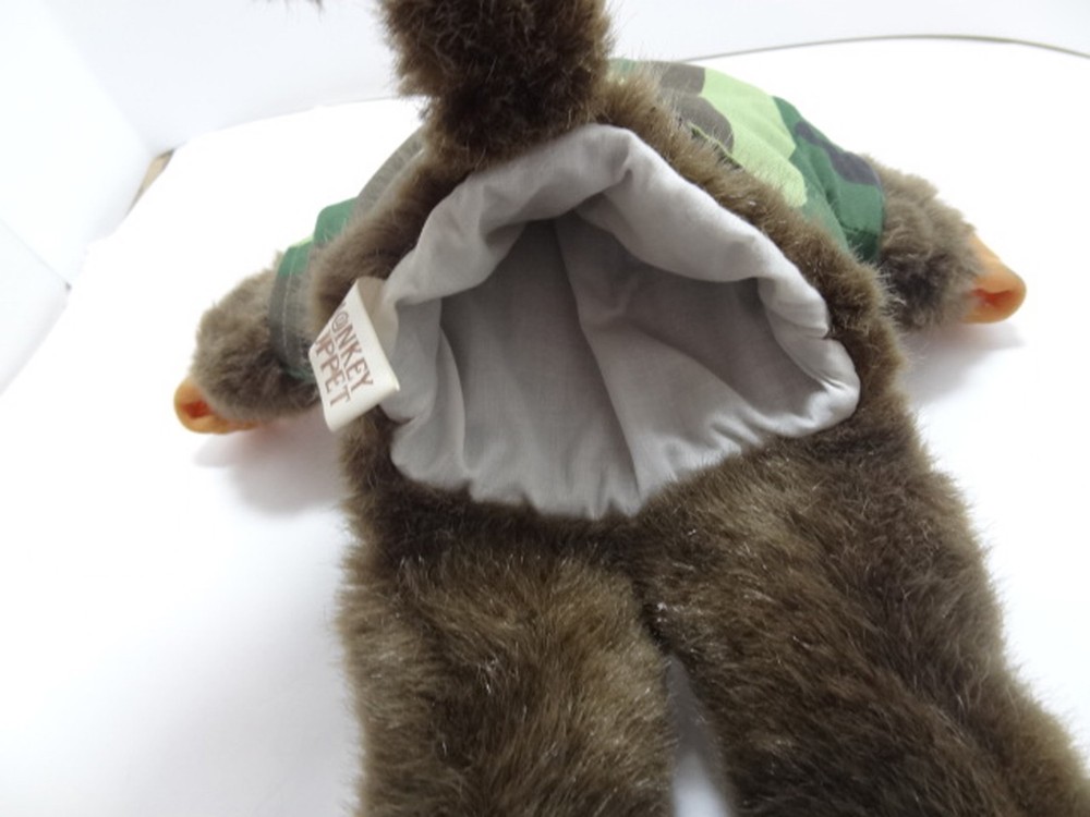 Monkey Puppet Novelty Puppet plush Camo Clothes 15”