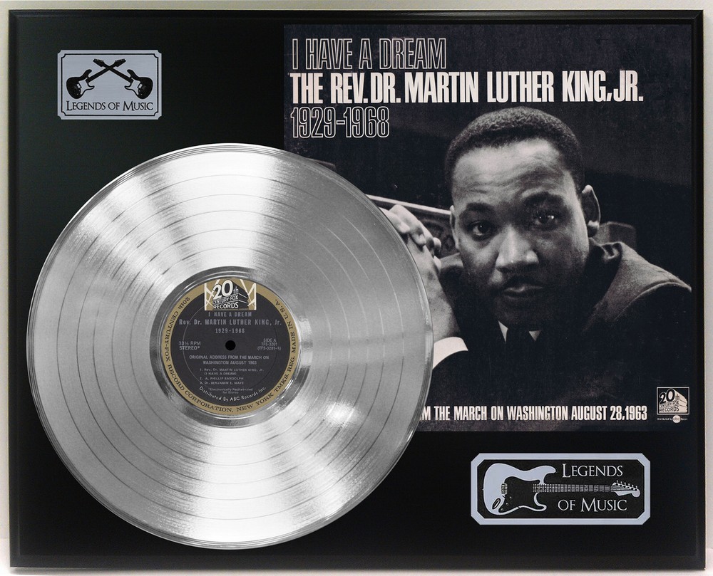 MLK - I Have A Dream Silver LP Record Plaque Display