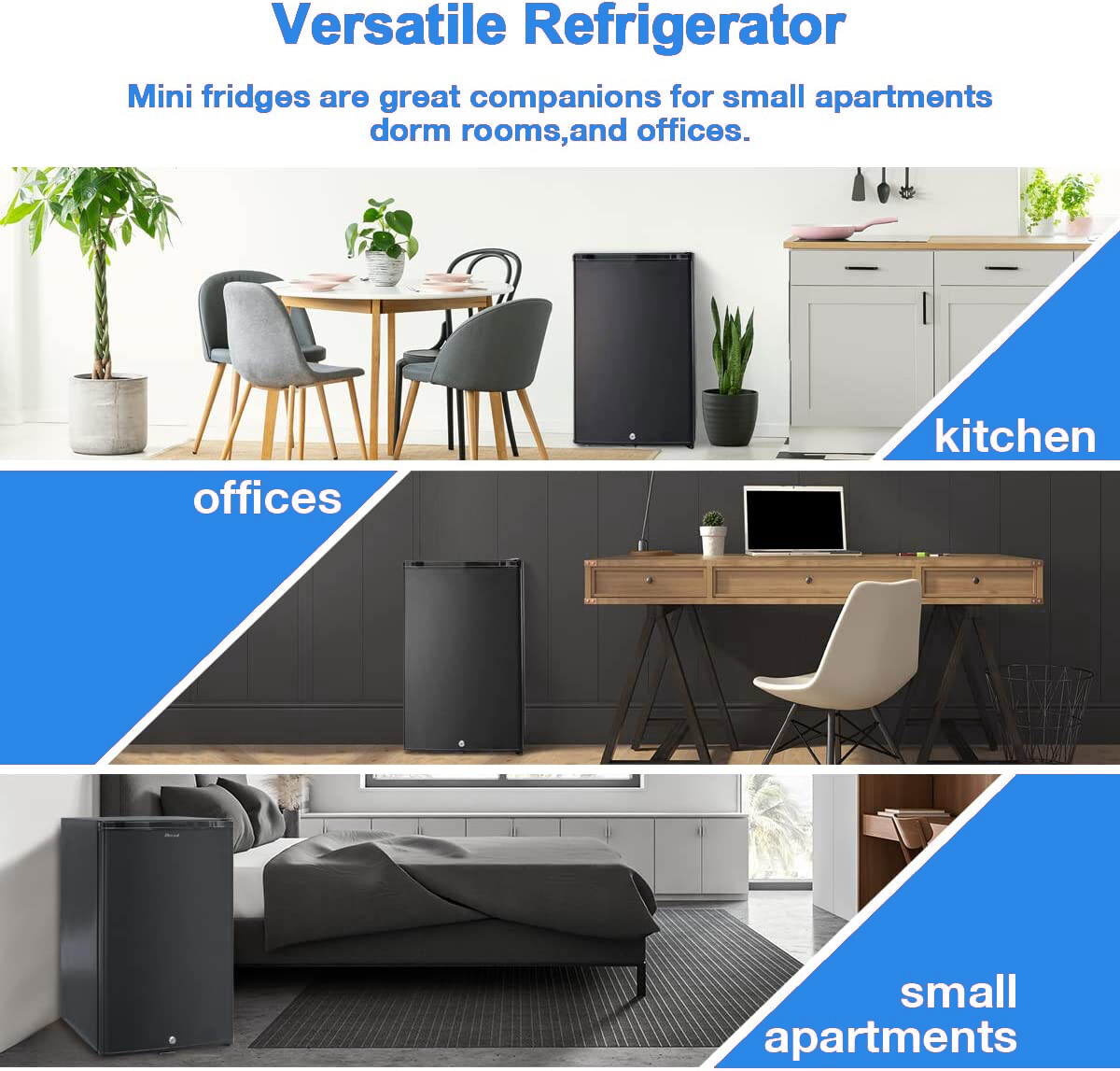 1.7 CU FT Mini Refrigerator 12V RV Semi Truck Fridge AC DC Compact Silent Cooler