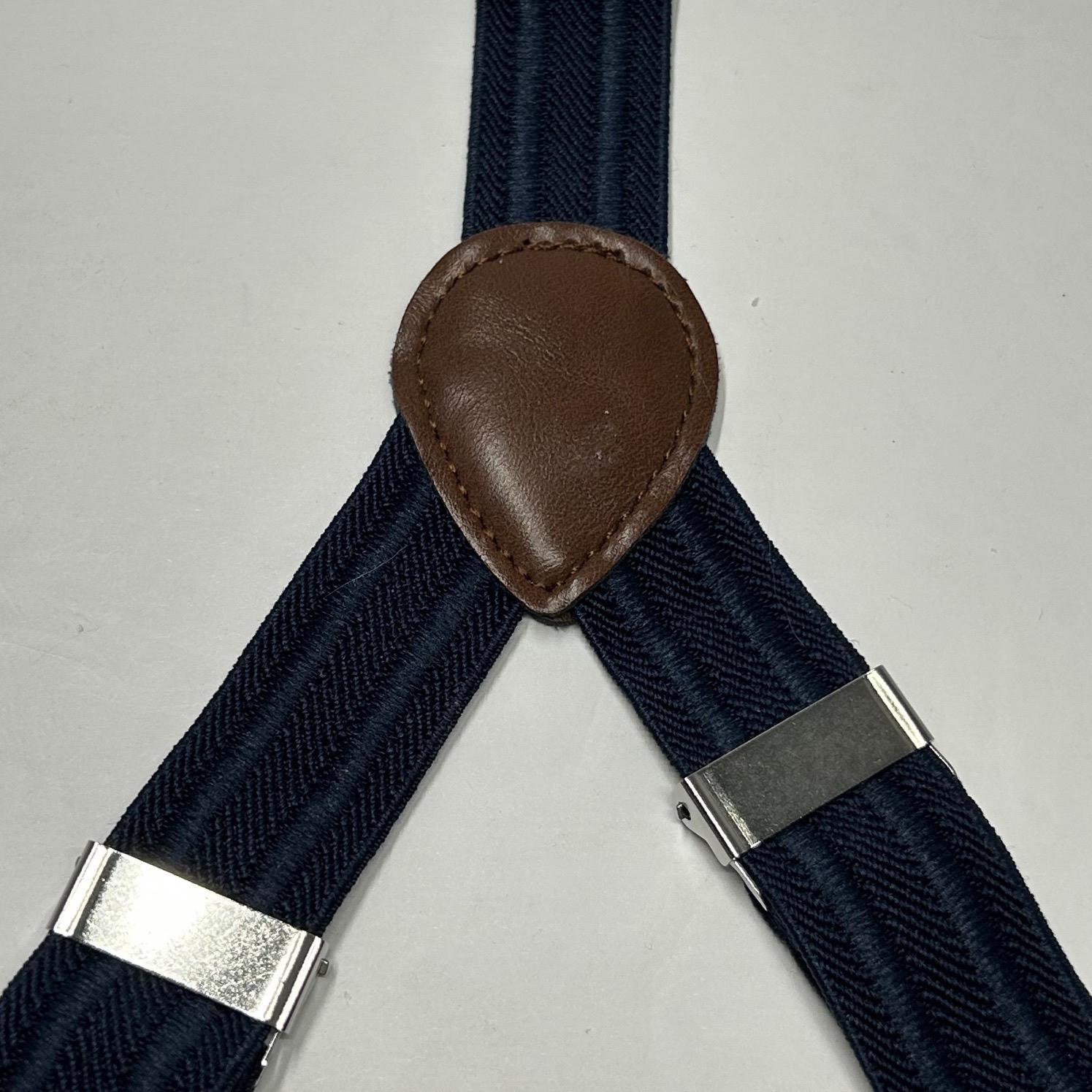 The Childrens Place Kids Navy Herringbone Suspenders Y-Back Adjustable Size 6-16