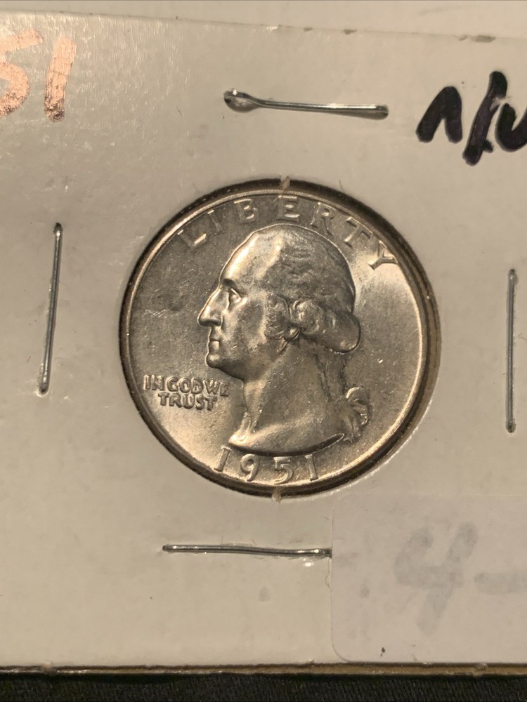 1951 WASHINGTON Quarter - 90% SILVER - Nice Coin