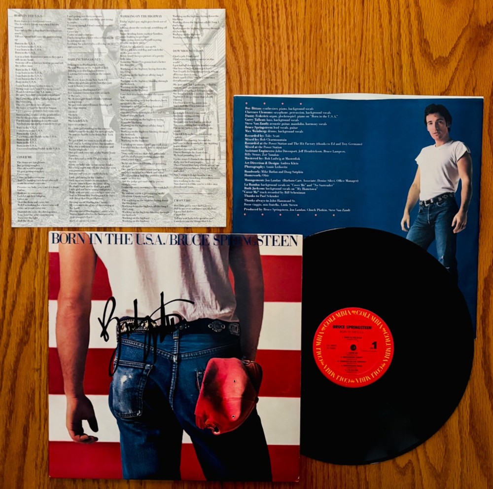 BRUCE SPRINGSTEEN Signed BORN IN THE U.S.A. Album~Near Mint! THE E STREET BAND
