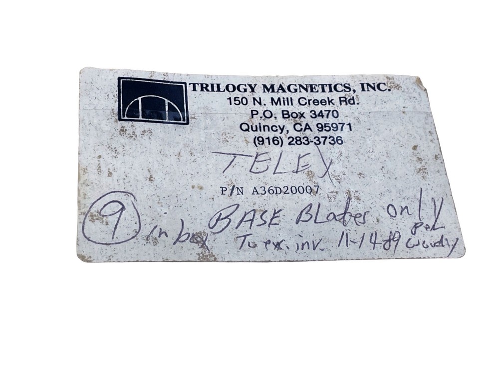 Triology Magnetics Telex Brass Base Plate A36D20007