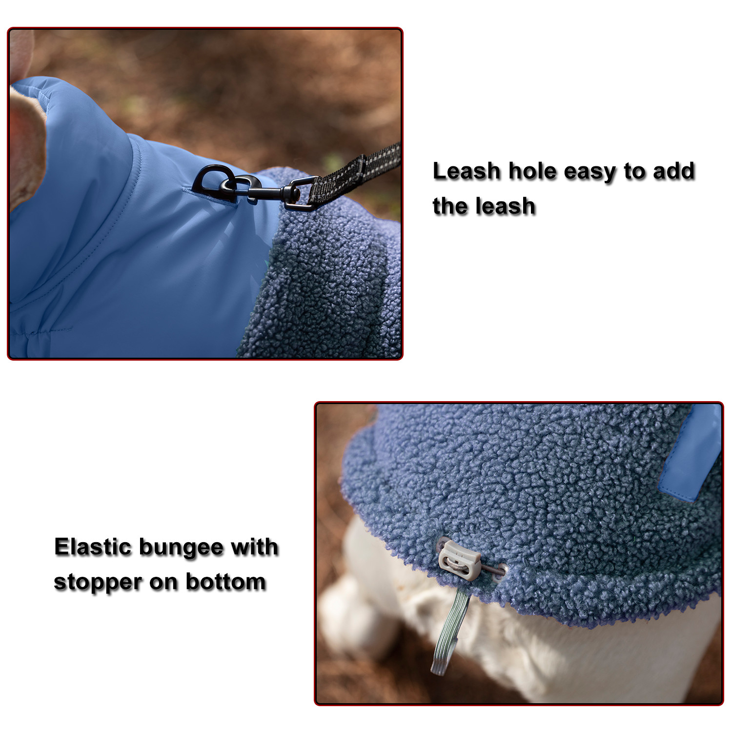 Windproof Dog Coat Snow Jacket Vest Adjustable Strap S-4XL Blue New