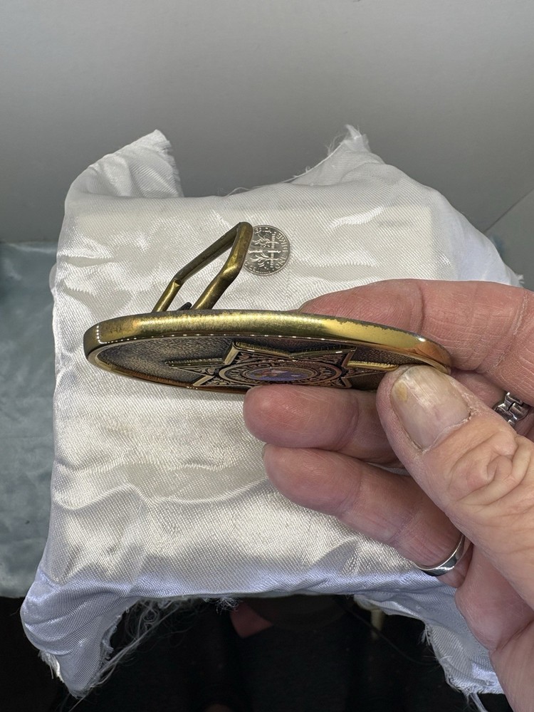 Vintage CHP Obsolete Solid Brass Belt Buckle