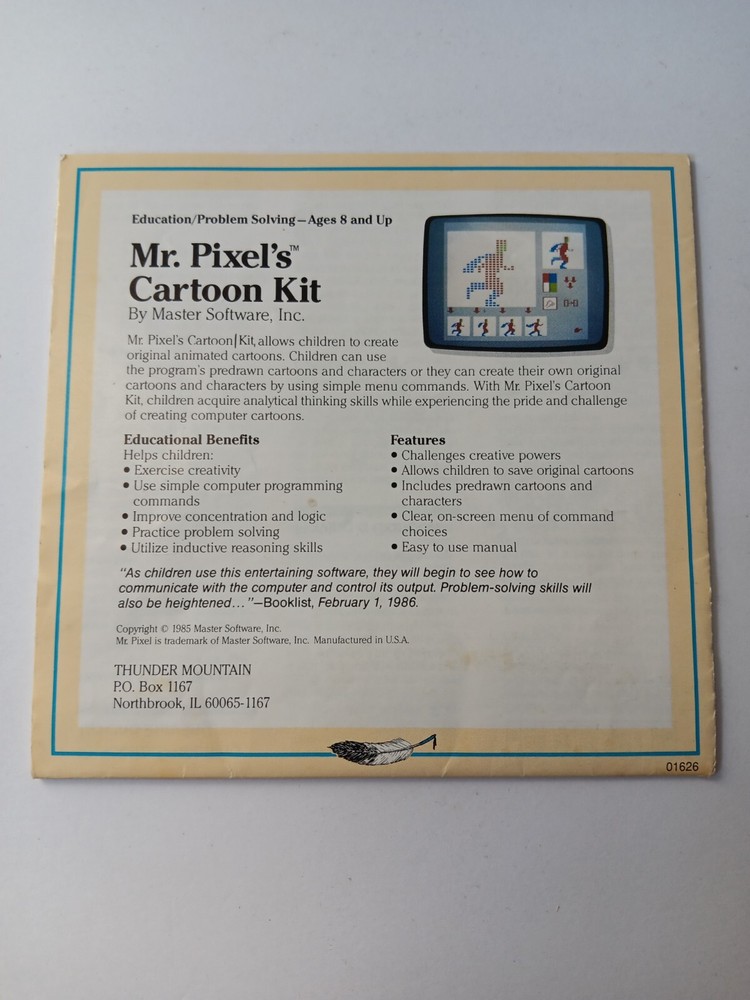 Commodore 64 Mr Pixels Cartoon Kit Computer Software Tested/Works Thunder Mtn