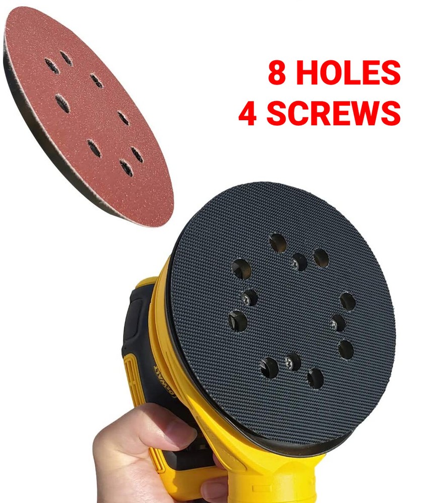 2PCS 5inch Hook & Loop 4 Screws Orbital Sander Pad Replacement 8Holes