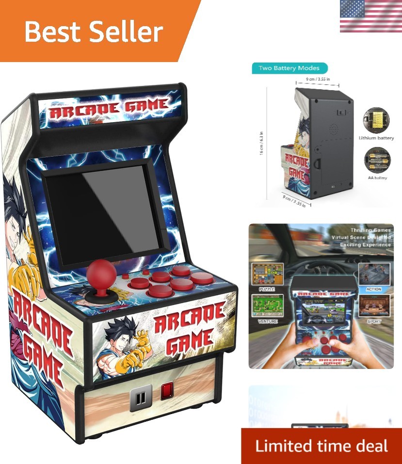 Retro Gaming Console - 156 Games, Eye-Protective Screen & Rechargeable Battery