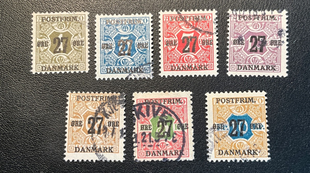 Stamps Denmark Scott 138-44 used