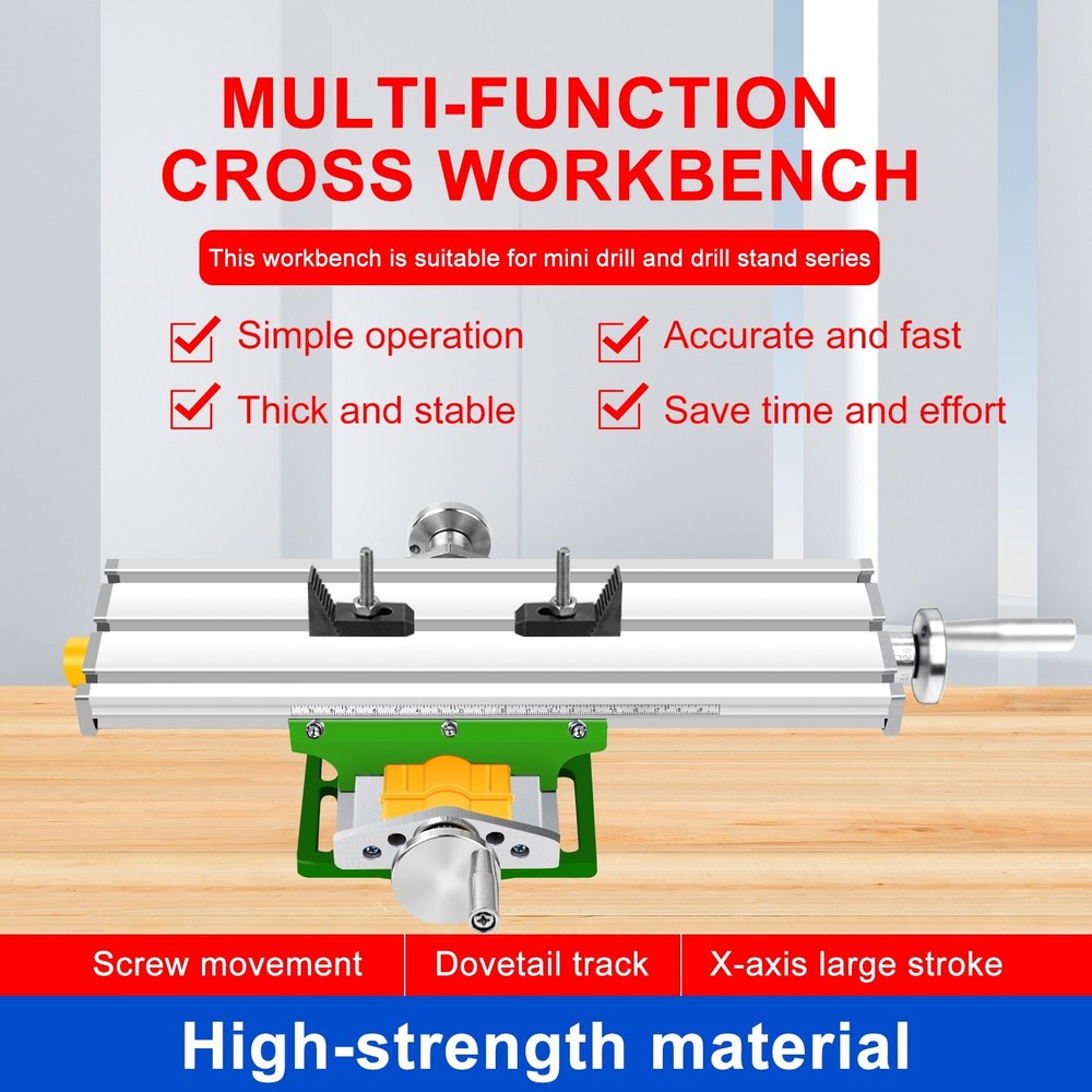 Upgraded Mini Multifunction Cross Slide Table Milling Working Drilling Bench