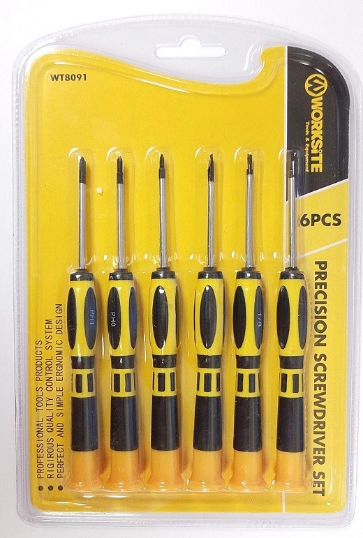 Worksite Professional 6pc Precision Screwdriver Set Slotted PH Tool WT8091 NEW
