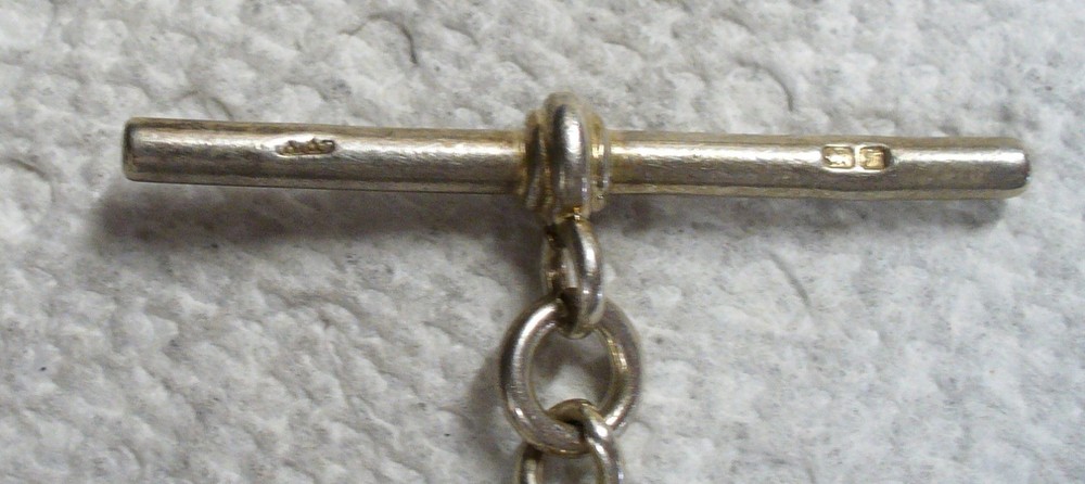 Sterling silver prince albert watch chain
