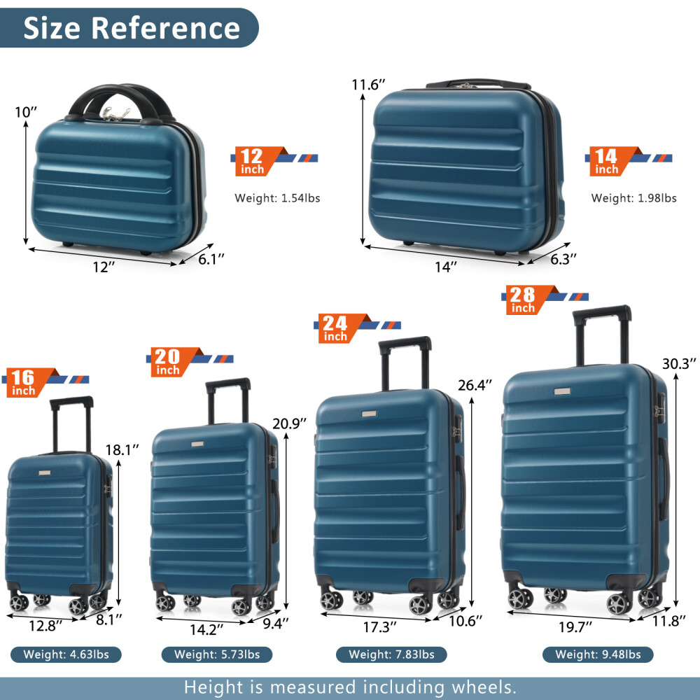 Hardshell ABS Luggage Set - Lightweight & Durable Suitcases Carry-On