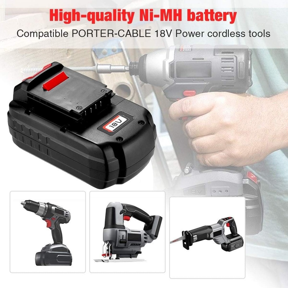 2Pack 18V NiCD Replacement Battery for Porter Cable PC18B 18-Volt Cordless Tools