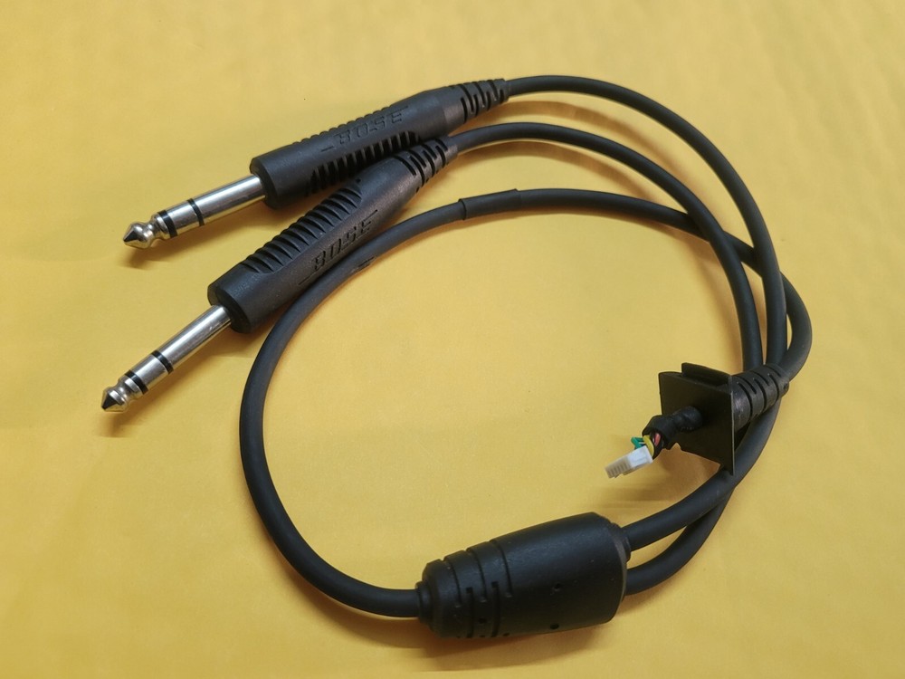 Double Plug Cable for Bose proflight Aviation Headset Stereo / No supported A20