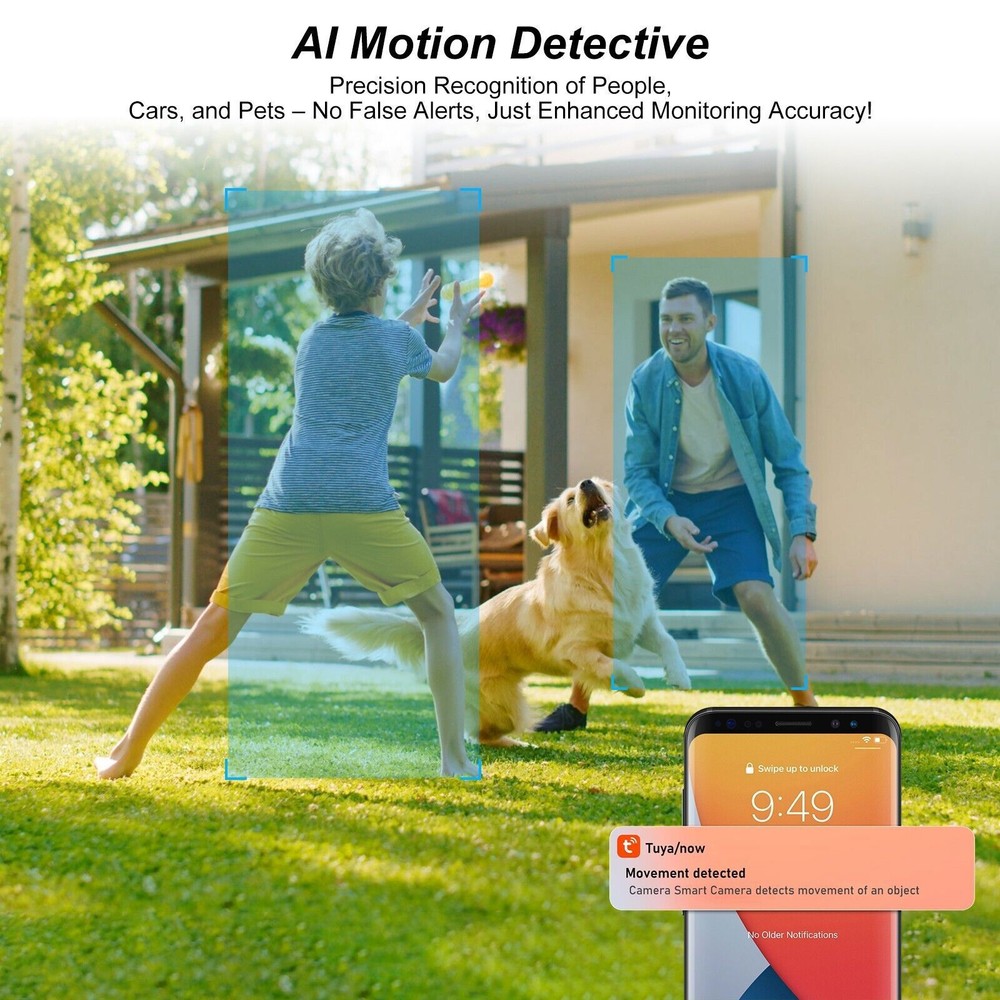 DualBand WiFi6 Wireless Pre-Record Solar Battery Security Camera System 8PACK