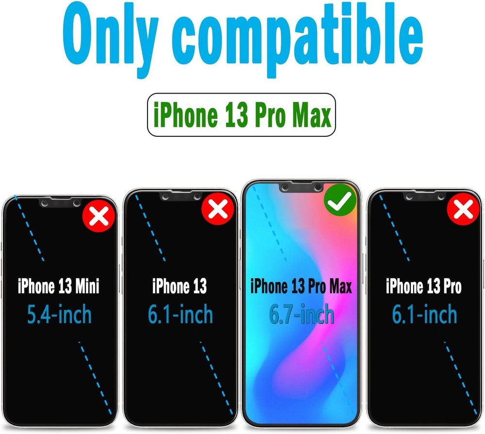 (2 Pack) Matte Glass Screen Protector Designed for iPhone 13 Pro Max, Clear