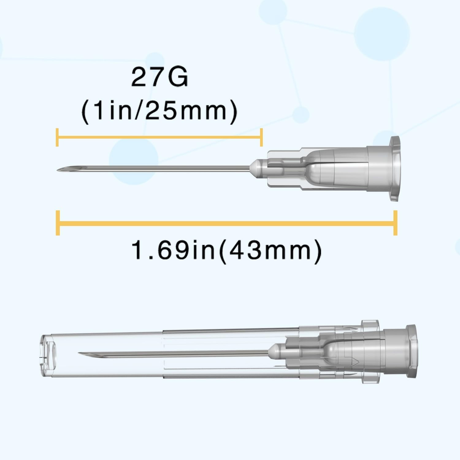 27 Gauge 1 Inch Needle,100 PCS Luer Lock Industrial Dispensing 27Ga-1 inch
