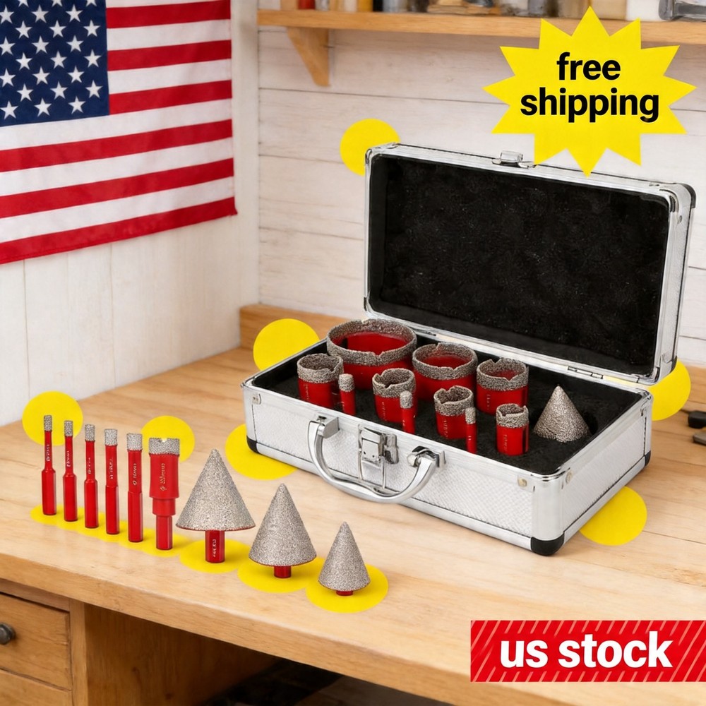 Diamond Hole Saw Kit with Chamfer Drill Bit – Evacuate Brazed Core Drill Bits