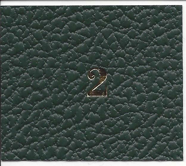 Label for Green Scott Binders Numeral "2"