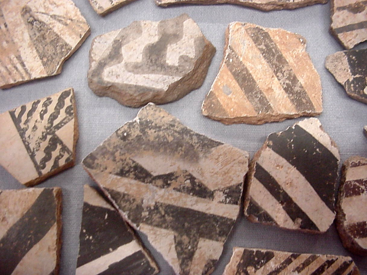 35 Black On White Anasazi Native American Pottery Shards