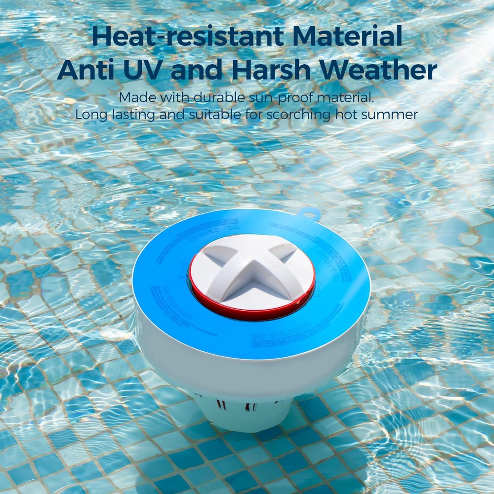 POOL FELLOWS Floating Pool Dispenser for 3" Chlorine Tablets - Adjustable Releas