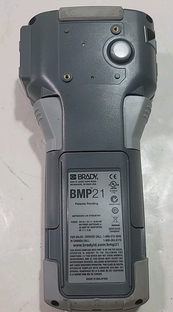Brady BMP21-LAB Handheld Label Printer, Bundle Battery (No Power Cord) Works