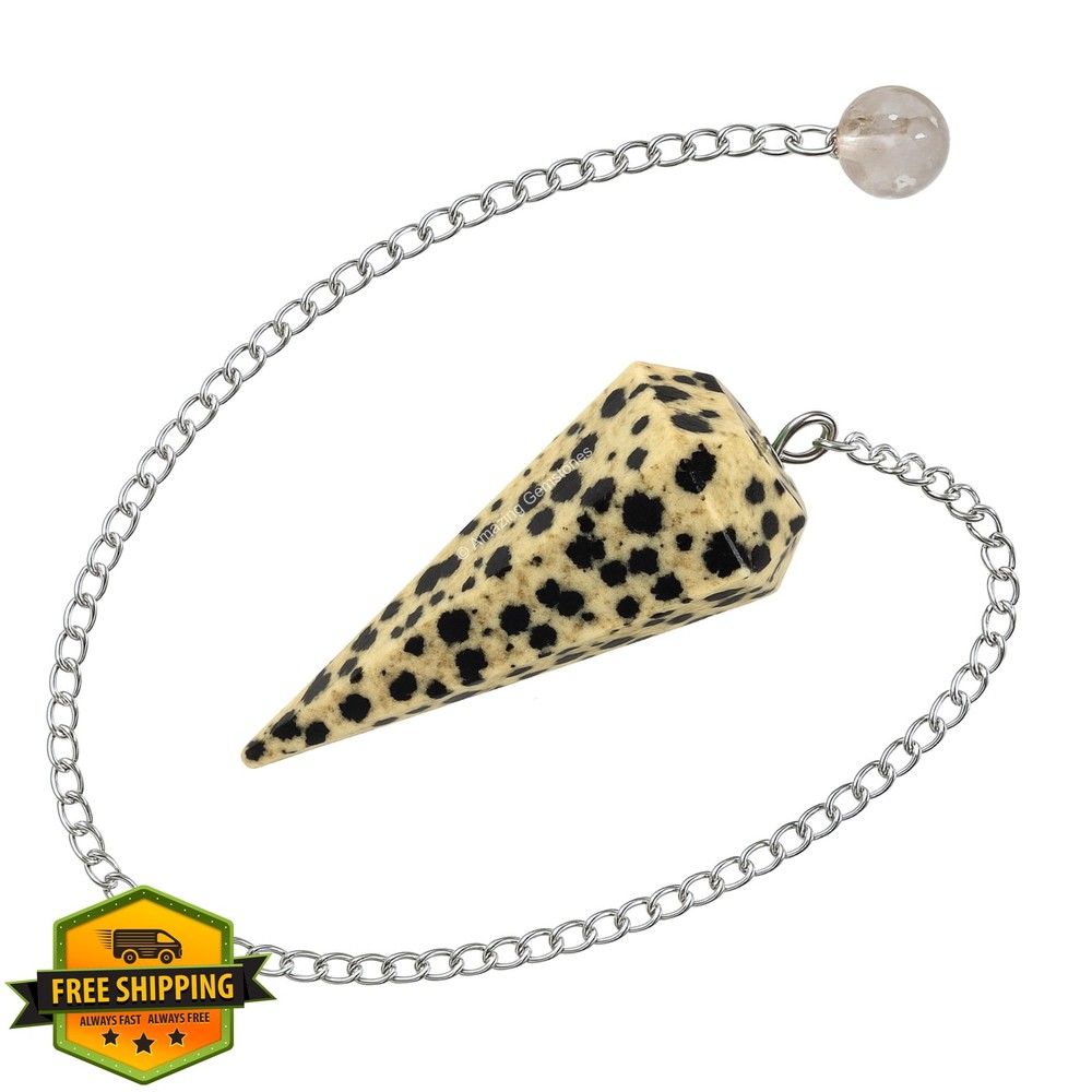 Dalmatian Jasper Crystal Pendulum Dowsing Divination Healing Stone