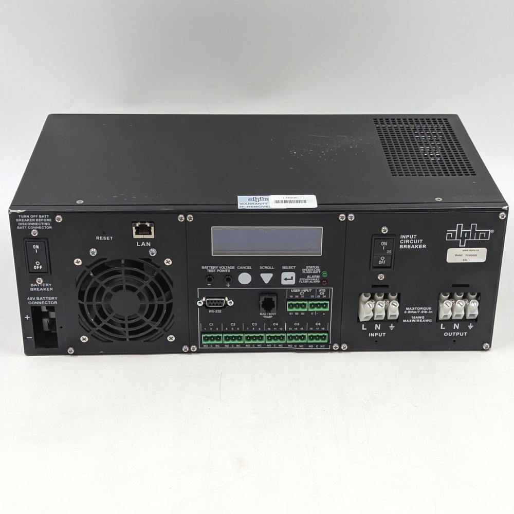 Alpha FXM 2000 Uninterruptible Power Supply (017-232-31) Black *Untested*