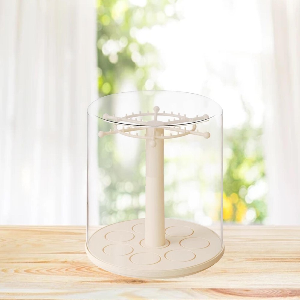 Figure Display Case Doll Storage Box Rotating Countertop Multipurpose Necklace