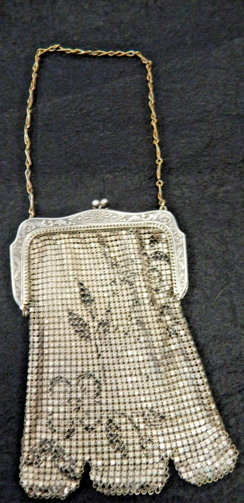 VINTAGE WHITING & DAVIS MESH BAG COCKTAIL PURSE FLAPPER