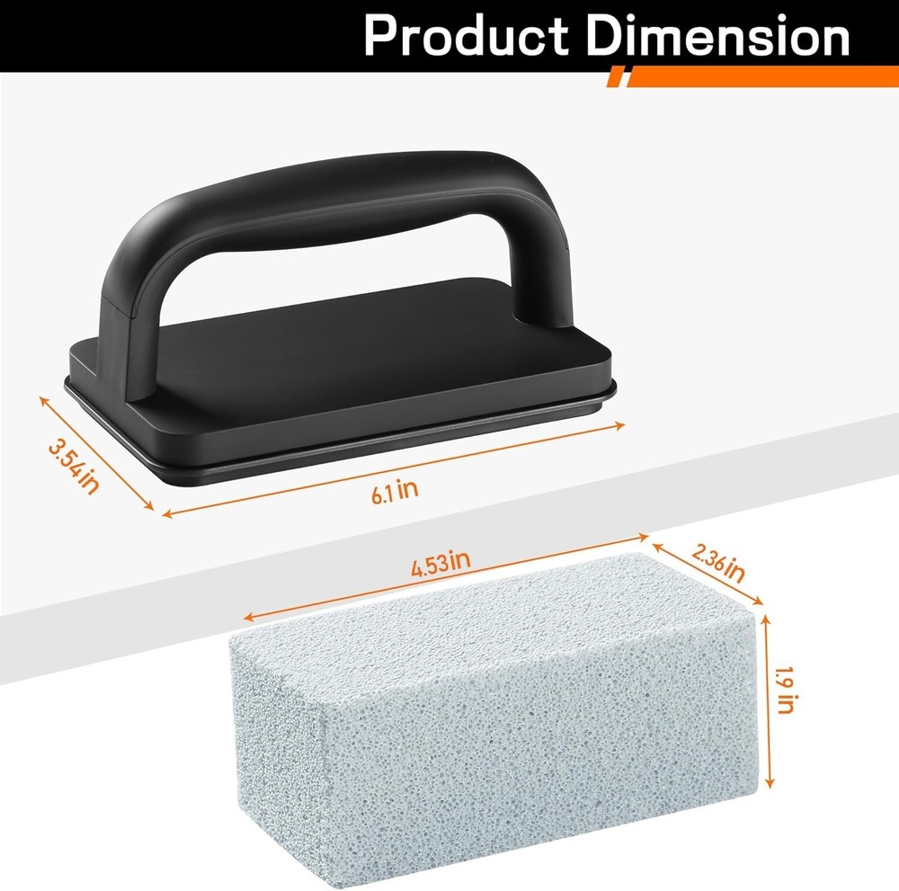 Heavy Duty Grill Cleaner, Cleaning Bricks with Handle/Grill...
