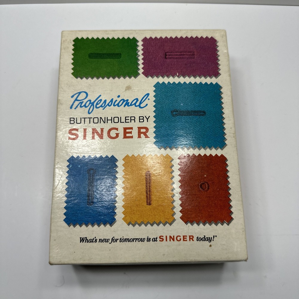 VTG Singer Professional Buttonholer For Sewing Machine 20 Attachments & Manual