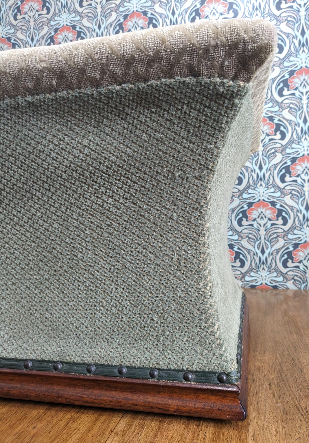 Victorian Upholstered Hourglass Ottoman Footstool Stool Antique 19th Century