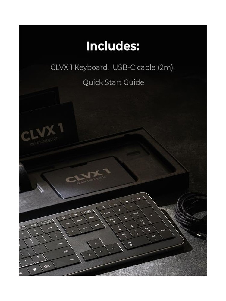 CLVX 1 Wireless Touchpad Keyboard – Bluetooth & USB-C – Low Profile,