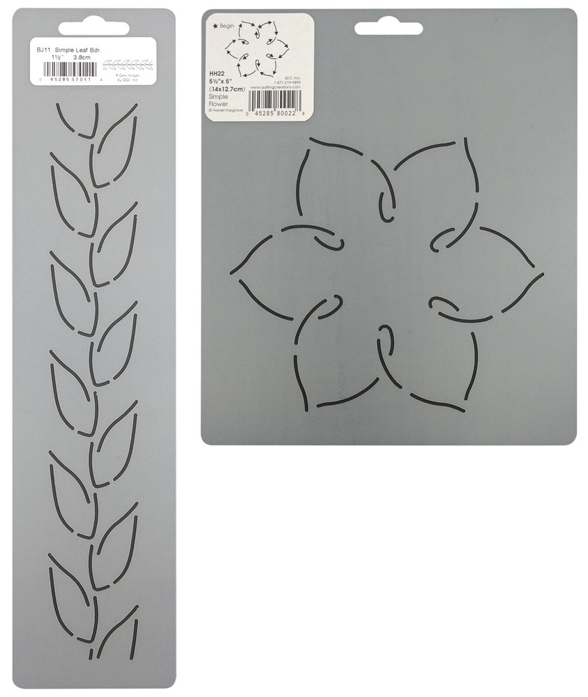Flower Quilting Stencils Simple Quilt Patterns & Leaf Border Floral Template