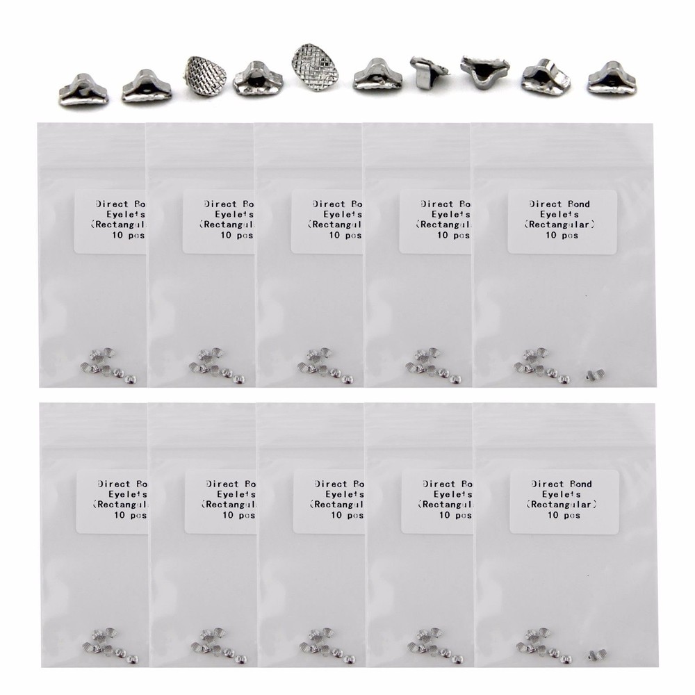 Dental Orthodontic Lingual Button Direct Bond Eyelet Rectangular/Round Mesh Base