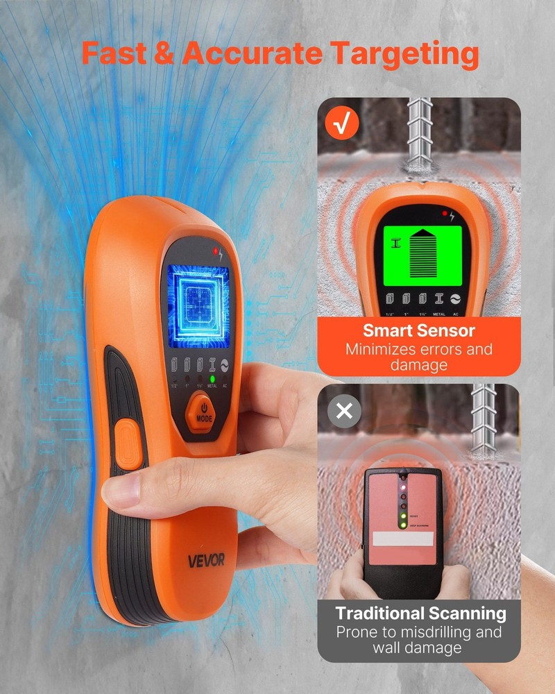 Accurate 5-in-1 Wall Stud Finder for DIY Home Installation Projects