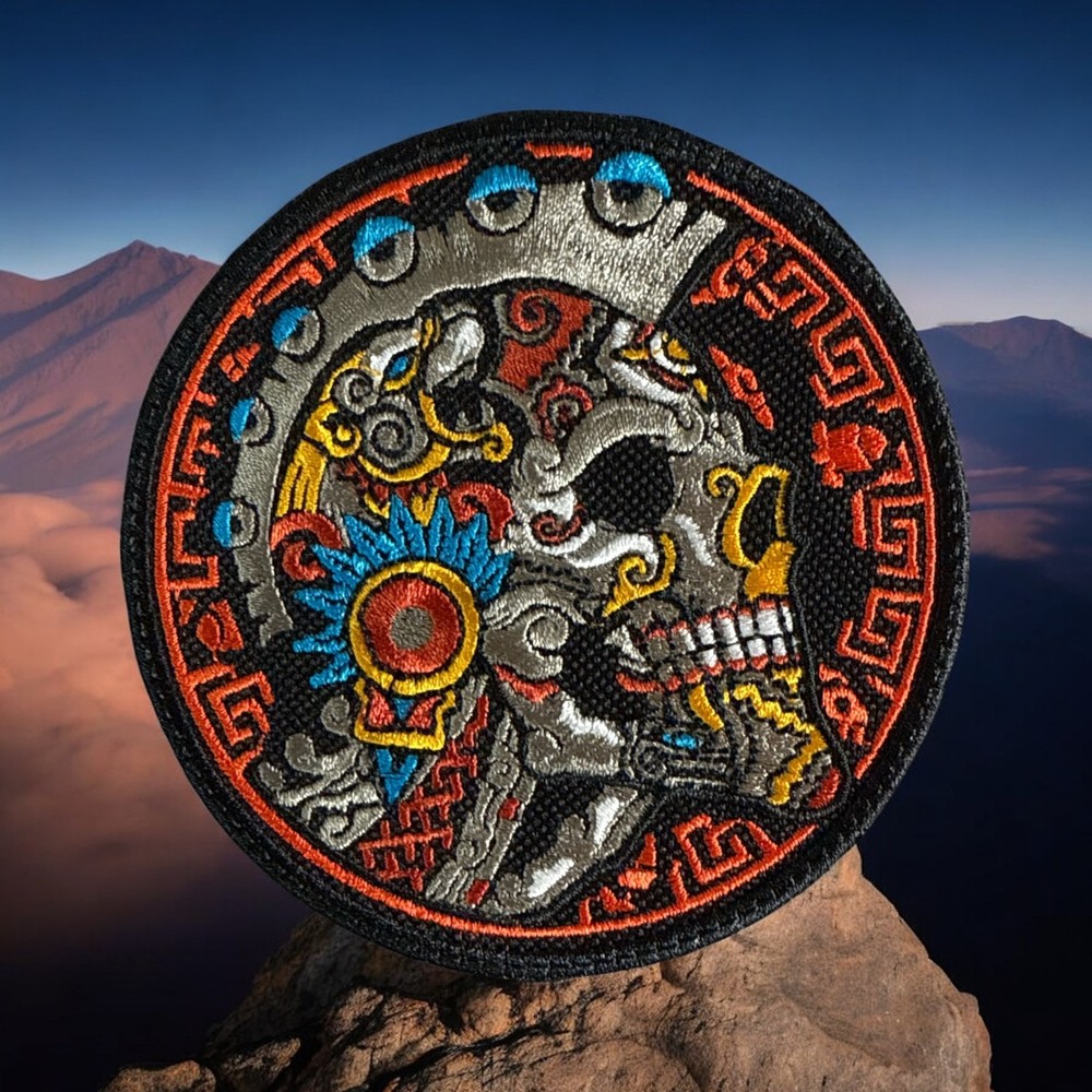 Aztec Skull Embroidery Patch 4.07" X 4.07"