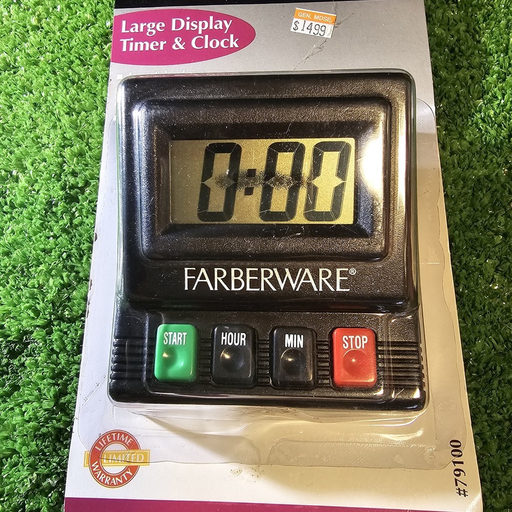 RARE - FARBERWARE KITCHEN MAGNETIC DIGITAL TIMER/CLOCK BATTERY OPERATED
